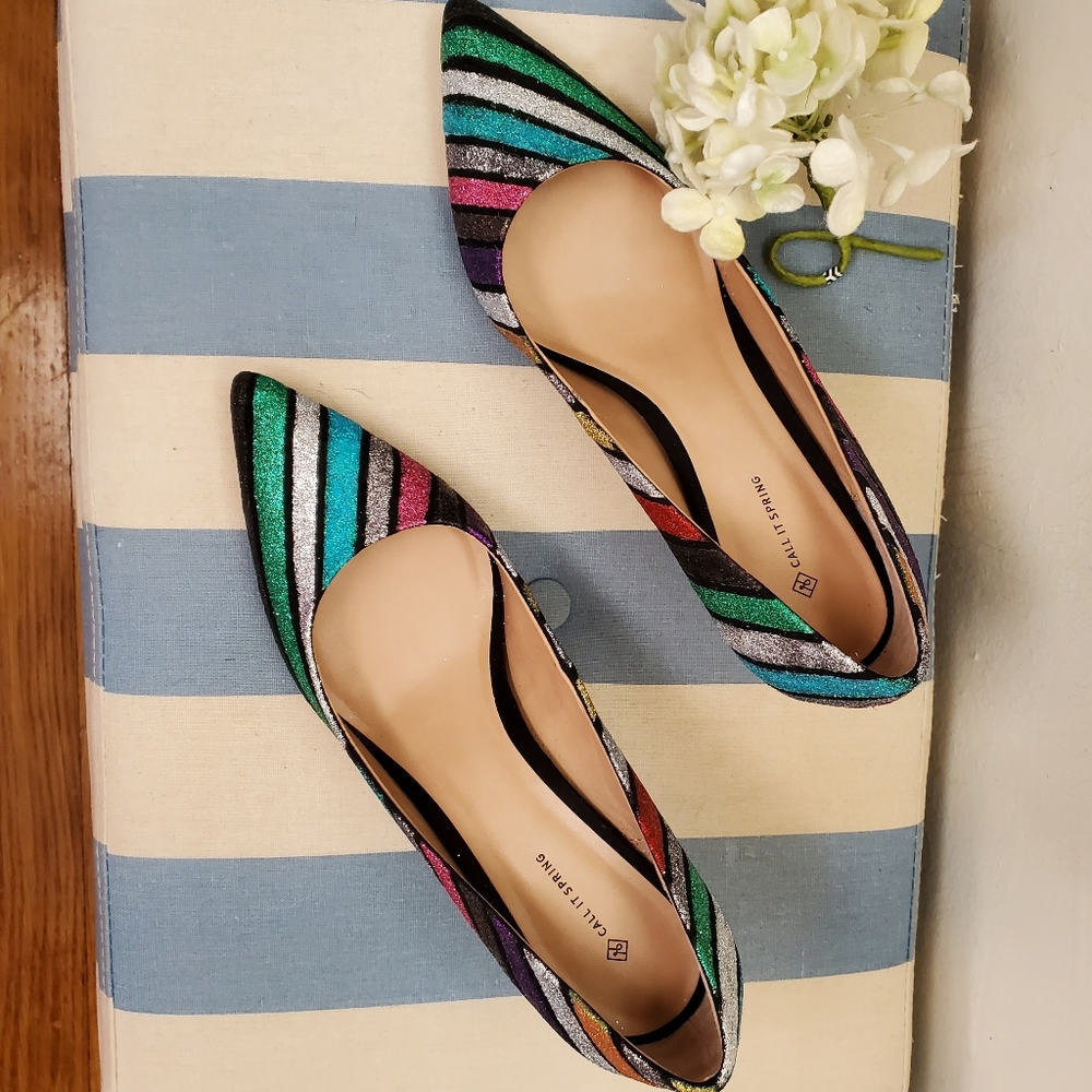 New Heels shoes multicolor  shiny - Picture 2 of 3